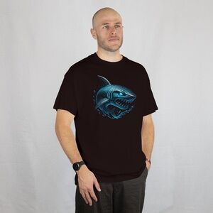TRIBAL SHARK CUSTOMIZED T-SHIRT. 100% Cotton. Various sizes